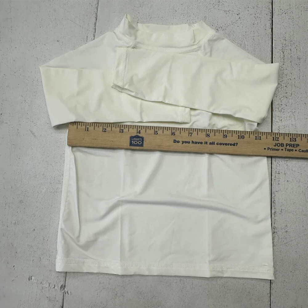 Smarasn White Long Sleeve High Neck Rash Guard Basic Swim Shirt Boys Size 2T NEW